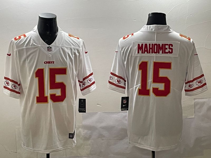 Men Kansas City Chiefs #15 Mahomes White 2025 Nike Vapor Limited NFL Jersey style 11->kansas city chiefs->NFL Jersey